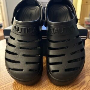 Nautica Black Slip-On Sandals